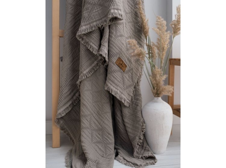 Муслиновое покрывало с бахромой Saheser. Oscar Vizon