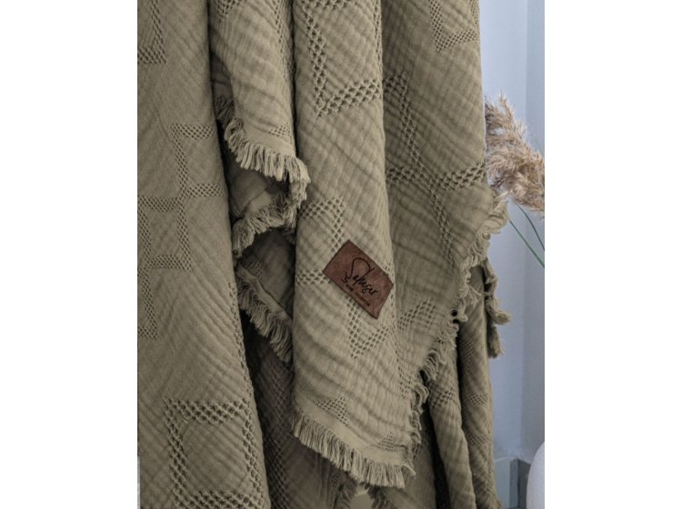 Муслиновое покрывало с бахромой Saheser. Oscar Haki