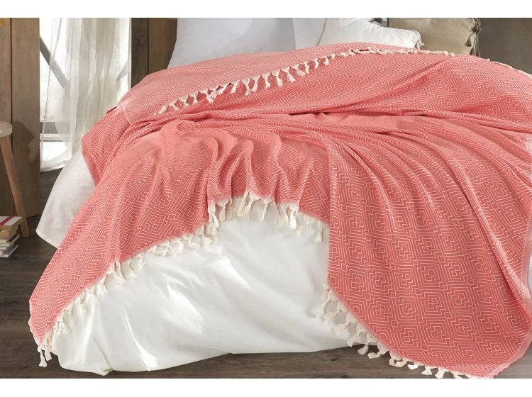 Хлопковый плед Diva. Summer коралловый