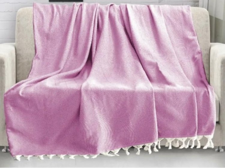 Хлопковый плед Diva. Waves pink