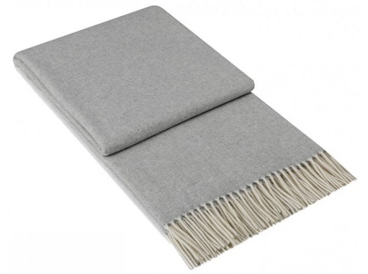 Плед кашемировый Love you. Светло-серый