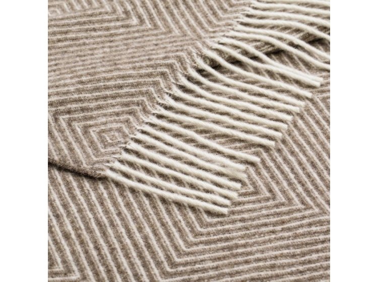 Плед шерстяной Love you. Ромб коричневый