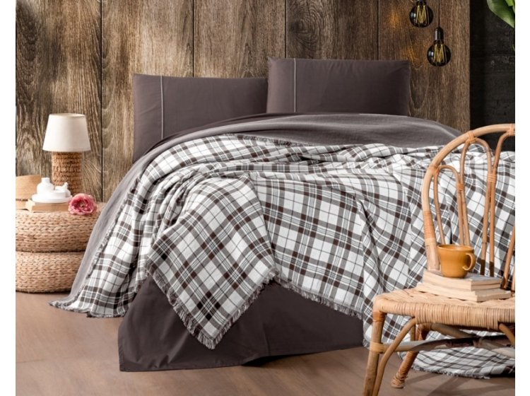 Постельное белье с пледом First Choice. Ранфорс Plaid brown