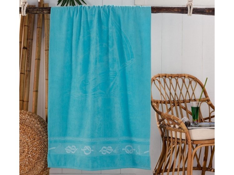 Пляжное махровое полотенце Philippus. YELKENLI  A.Turkuaz