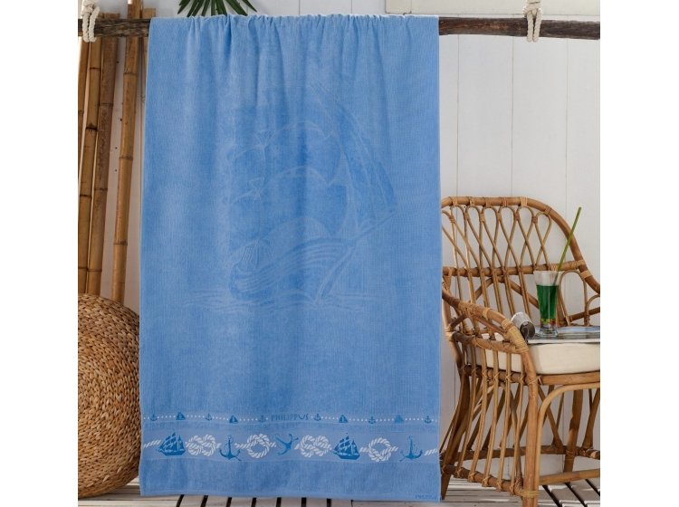 Пляжное махровое полотенце Philippus. YELKENLI Mavi
