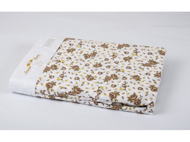 Пододеяльник Amour Paris. Ранфорс Laura бежевого цвета