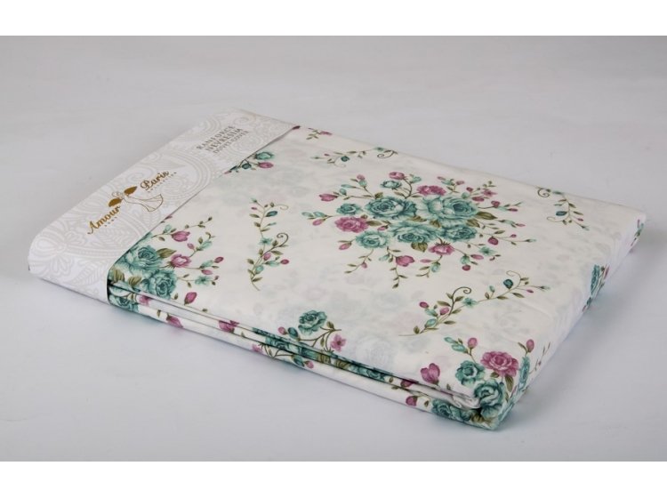 Пододеяльник Amour Paris. Ранфорс Linda бирюзового цвета