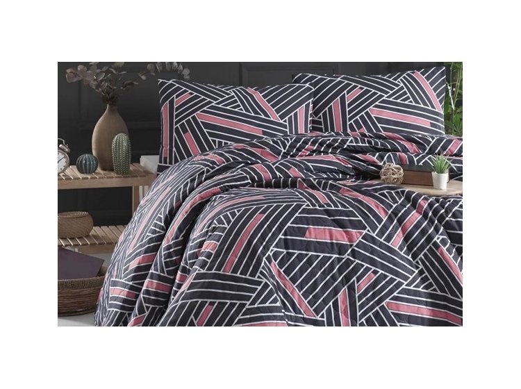 Покрывало стеганое с наволочками Enlora Home. Magnolia Antrasit