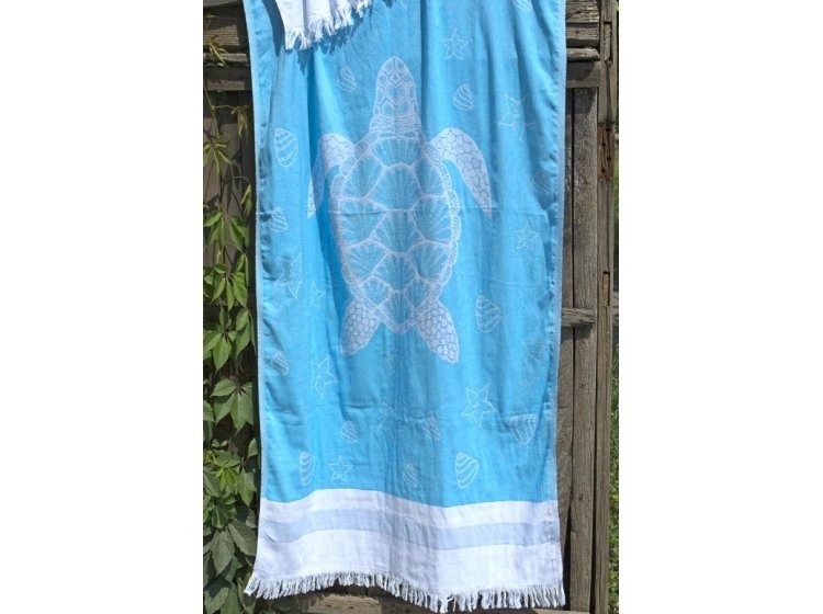 Пляжное полотенце Barine. Pestemal Turtle Mavi