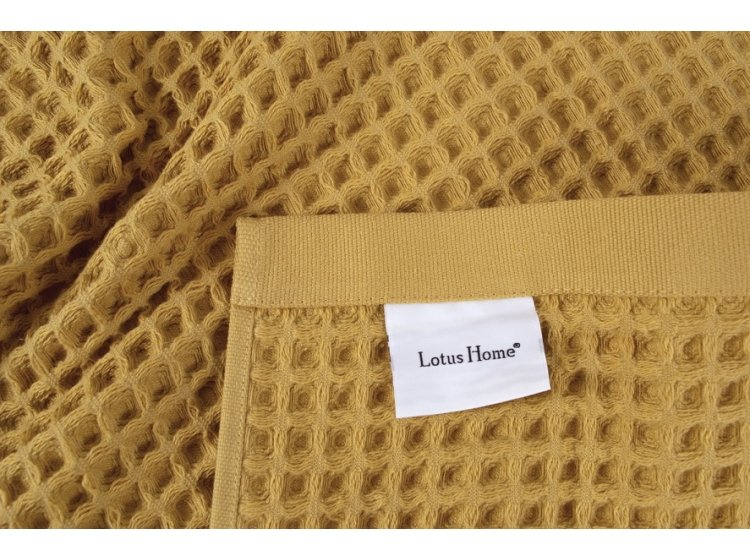 Полотенце вафельное Lotus Home. Waffle mustard