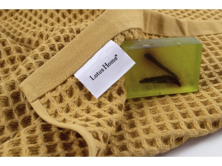 Полотенце вафельное Lotus Home. Waffle mustard