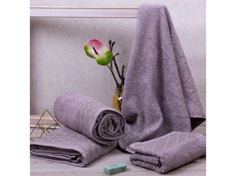 Полотенце махровое Аиша.Bondi пыльно-розовое