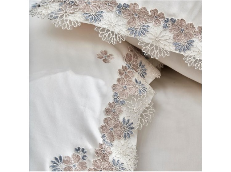 Постельное белье Dantela Vita. Delfina с кружевной вышивкой