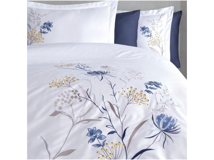 Постельное белье Dantela Vita. Nilufer beyaz с вышивкой