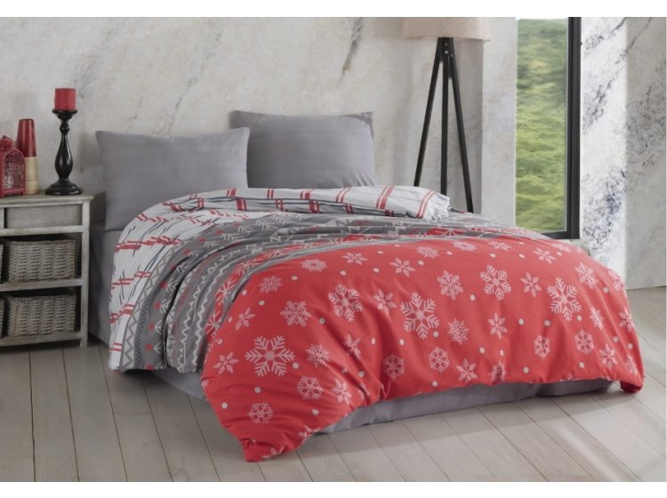 Новогоднее постельное белье Elita. Фланель Patrice red