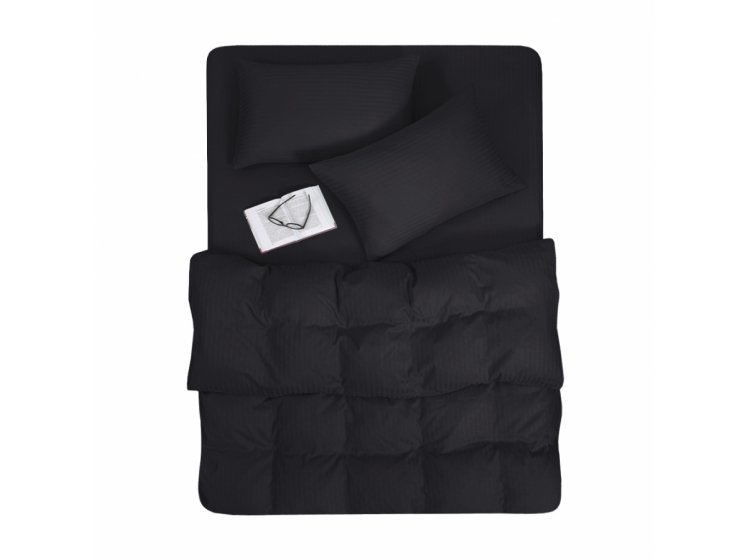 Постельное белье Lotus. Отель Сатин Страйп черного цвета