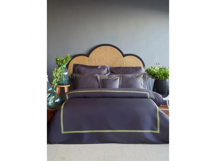 Постельное белье MieCasa. Сатин Milano antrasit-yesil king size