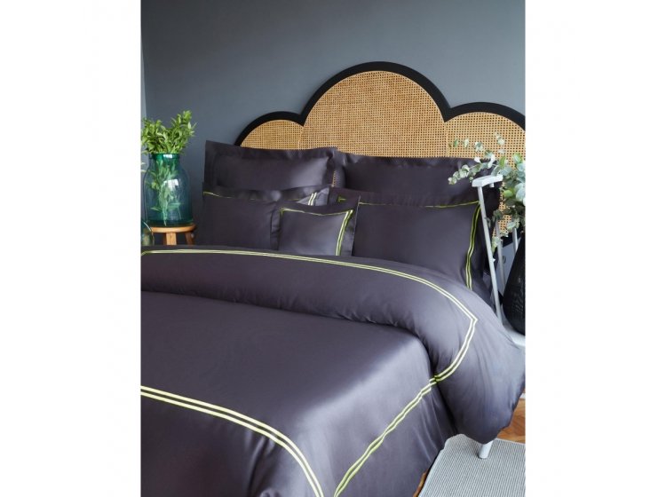 Постельное белье MieCasa. Сатин Milano antrasit-yesil king size