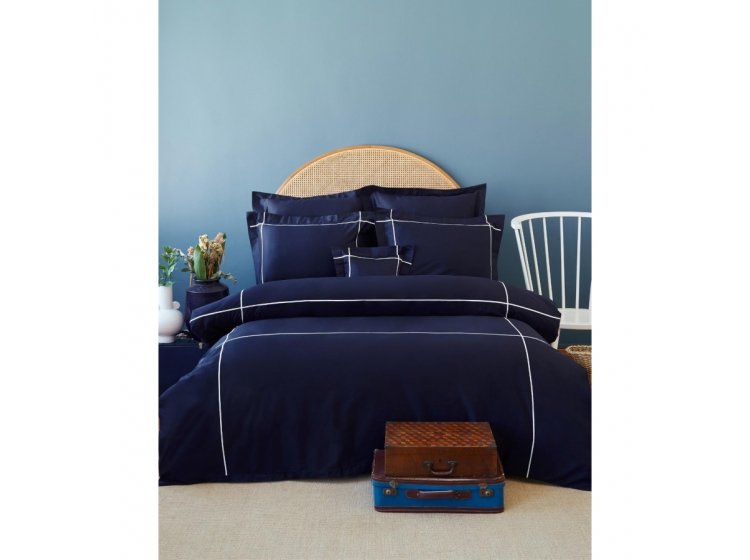 Постельное белье MieCasa. Сатин Plus lacivert-beyaz