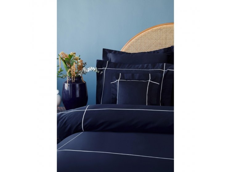 Постельное белье MieCasa. Сатин Plus lacivert-beyaz