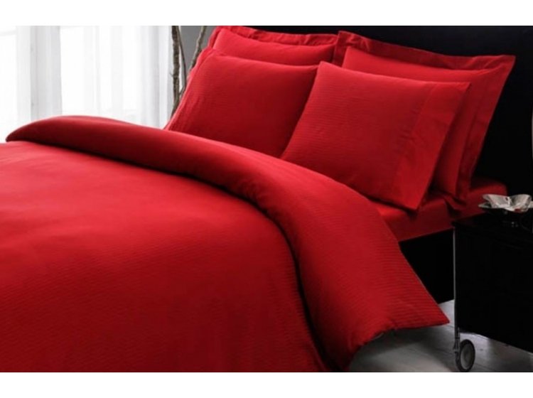 Постельное белье Tac. Premium Basic Red Stripe King Size 