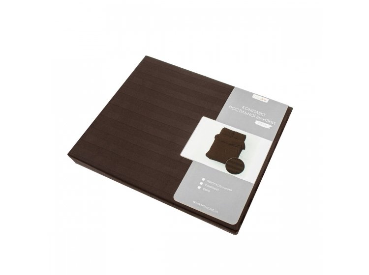 Постельное белье Home Line. Сатин-страйп Комби коричневое