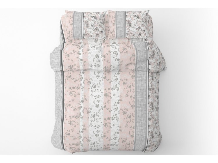 Постельное белье Home Line. Бязь Уют серо-розового цвета