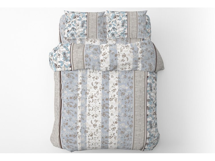 Постельное белье Home Line. Бязь Уют голубовато-бежевого цвета