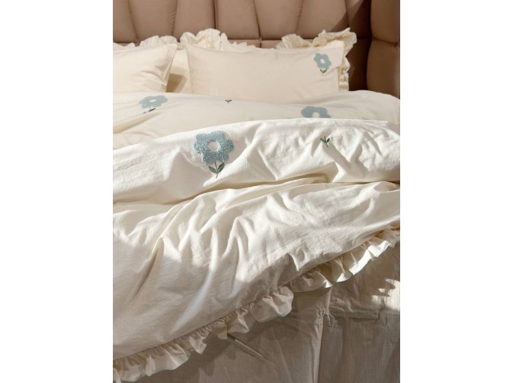 Постельное белье Saheser. Florita mint хлопок с вышивкой