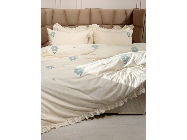 Постельное белье Saheser. Florita mint хлопок с вышивкой