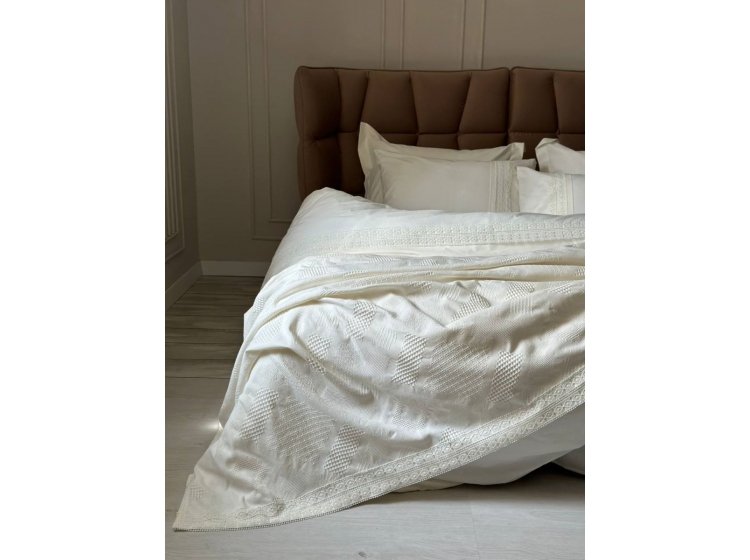 Постельное белье Saheser. Eco cotton Freya krem с пике