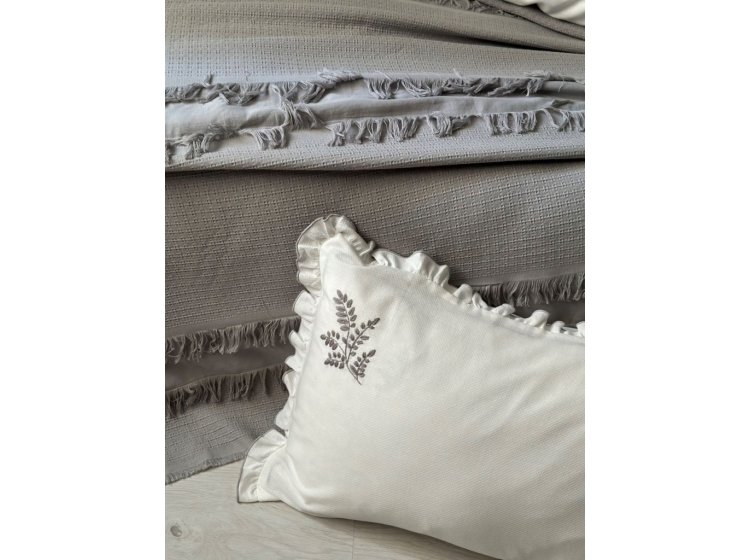 Постельное белье Saheser. Brianna grey хлопок с вышивкой и пике