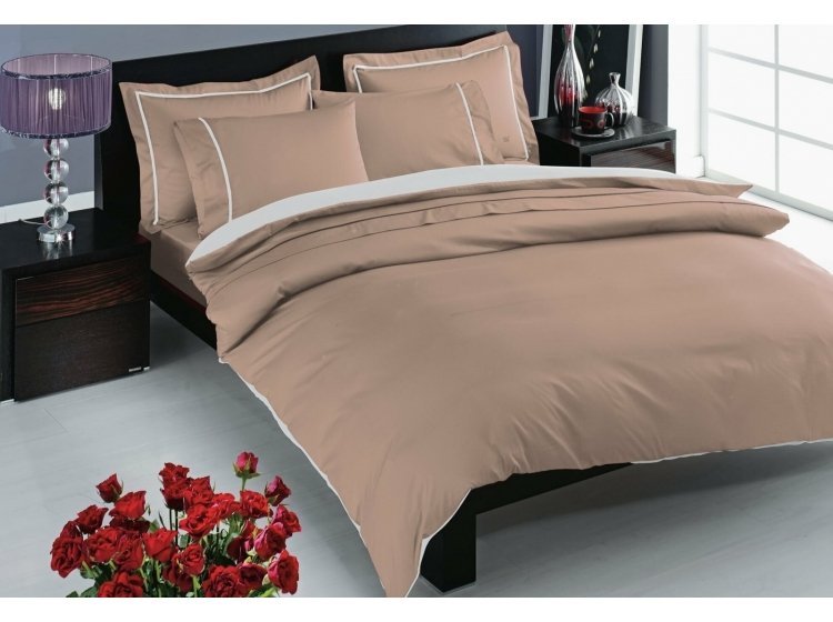 Постельное белье TAC. Сатин Delux Prestige Cappucino