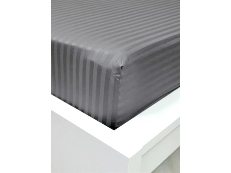 Простынь на резинке Lighthouse. Sateen stripe Grey