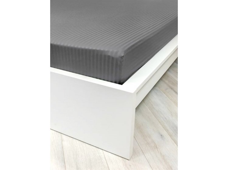 Простынь на резинке Lighthouse. Sateen stripe Grey