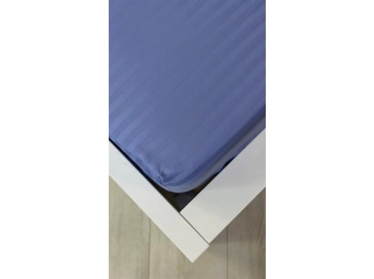 Простынь на резинке Lighthouse. Sateen stripe Blue Navy