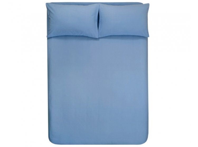 Простынь с наволочками Lotus. Фланель Calm голубая