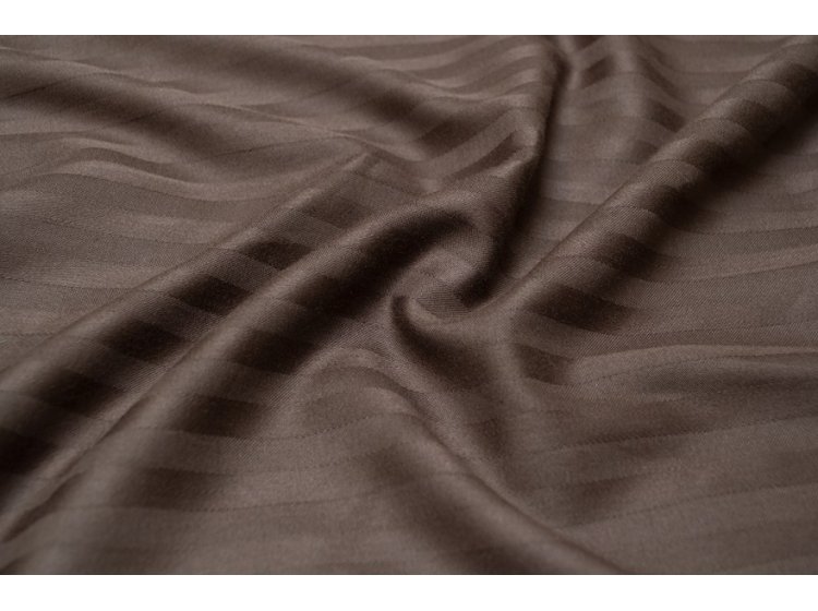 Простынь на резинке Lotus. Сатин страйп кофейная