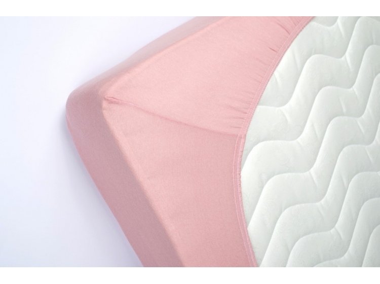 Простынь трикотажная на резинке Lotus. Пудра