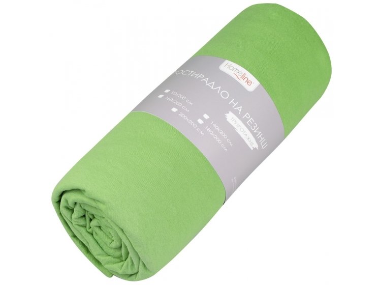 Простынь на резинке трикотажная Home line. Салатовая 125