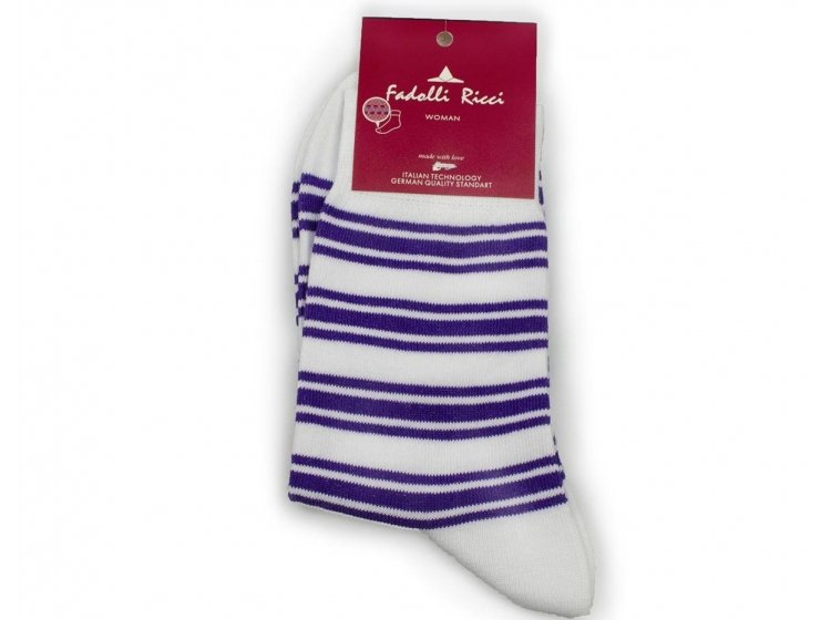 Носки женские Fadolli Ricci. Бело-фиолетовые (0019UZ-3B)