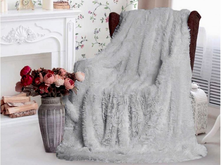 Плед-травка бамбуковый. Серый