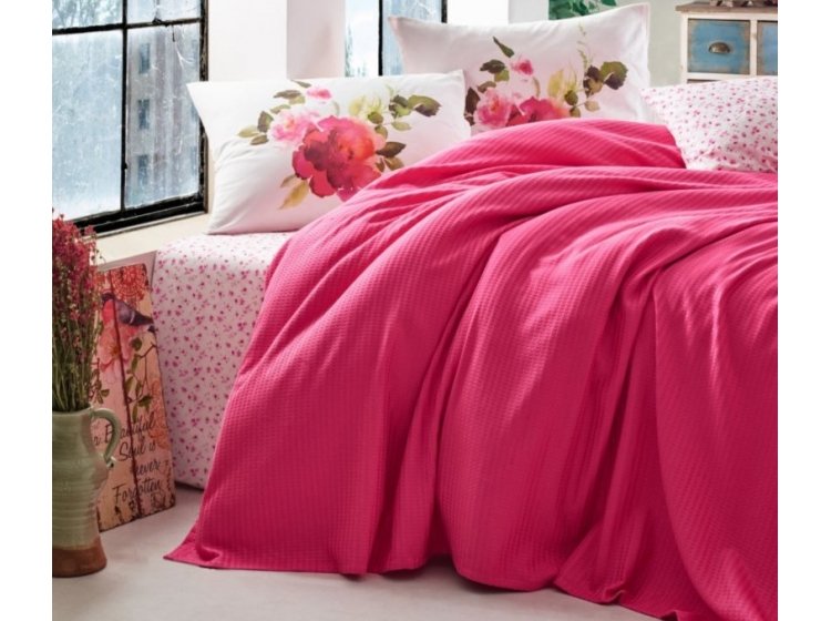 Постельное белье с вафельным покрывалом Cotton Box. Garden ROSE