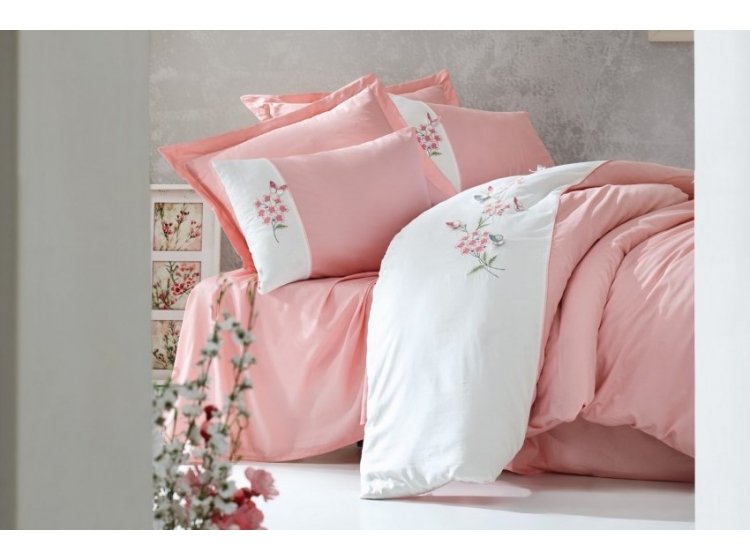 Постельное белье Cotton box. 3D Brode Saten SANTE PUDRA