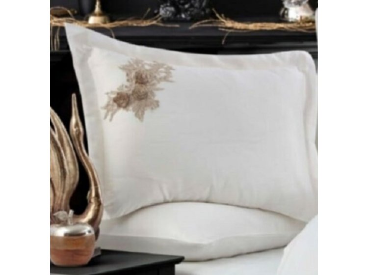 Постельное белье Dantela Vita. Safir krem с кружевом