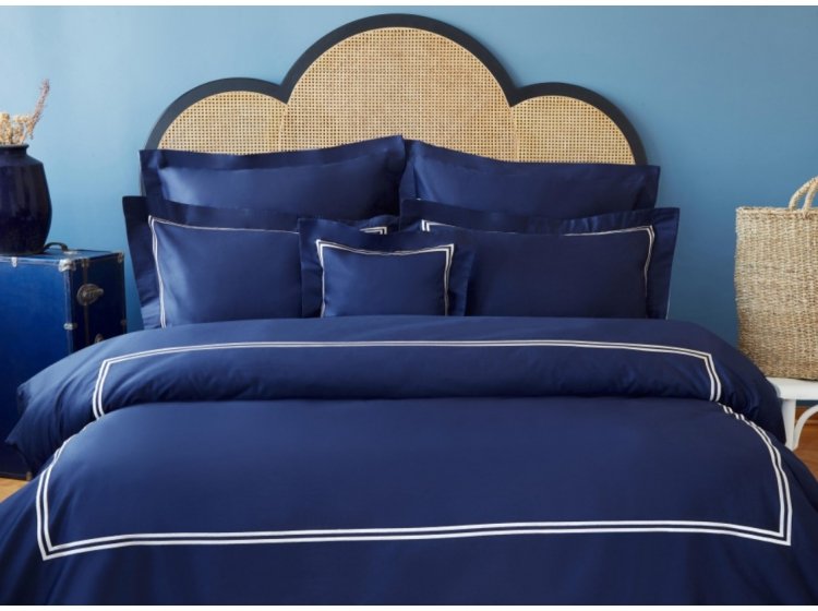 Постельное белье MieCasa. Сатин Milano lacivert-bej