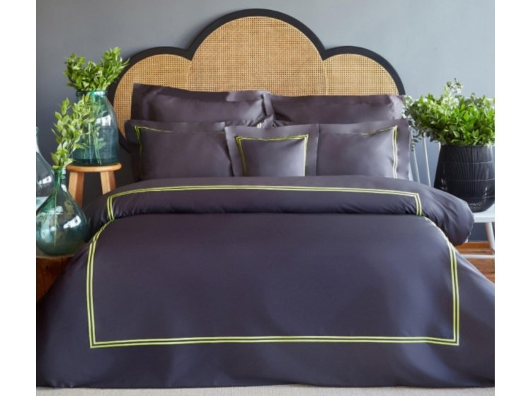 Постельное белье MieCasa. Сатин Milano antrasit-yesil king size