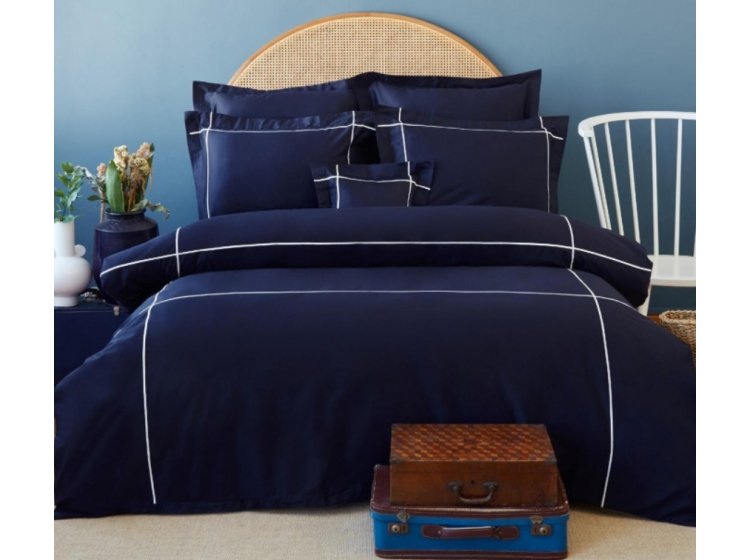 Постельное белье MieCasa. Сатин Plus lacivert-beyaz
