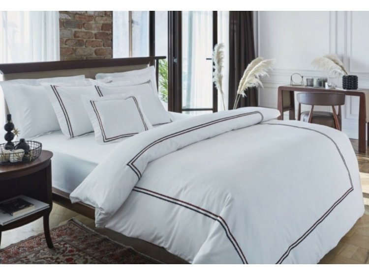 Постельное белье MieCasa. Сатин Houston lacivert-kirmizi