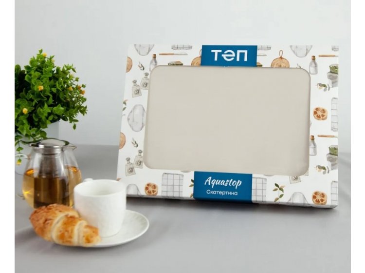 Скатерть ТЕП. Aquastop водоотталкивающая Milky White. Упаковка
